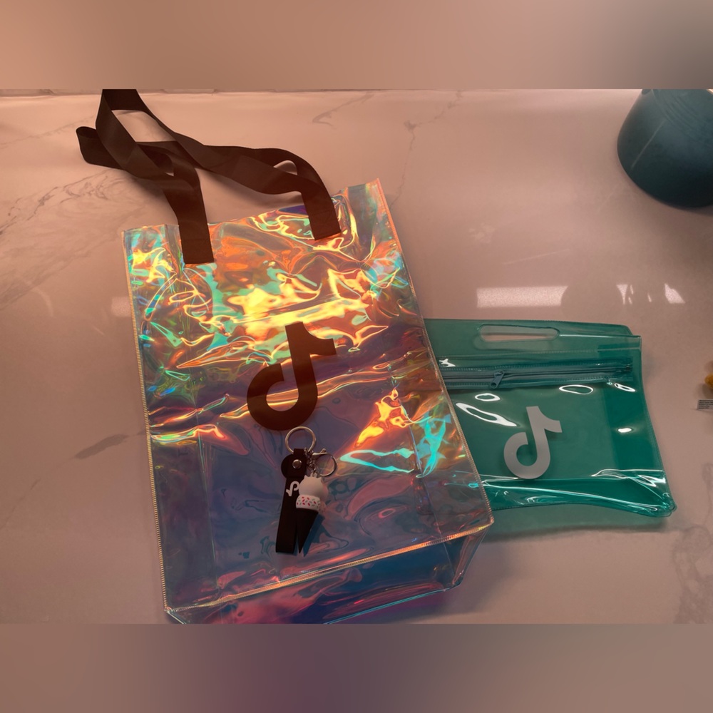 TikTok branded holographic merch